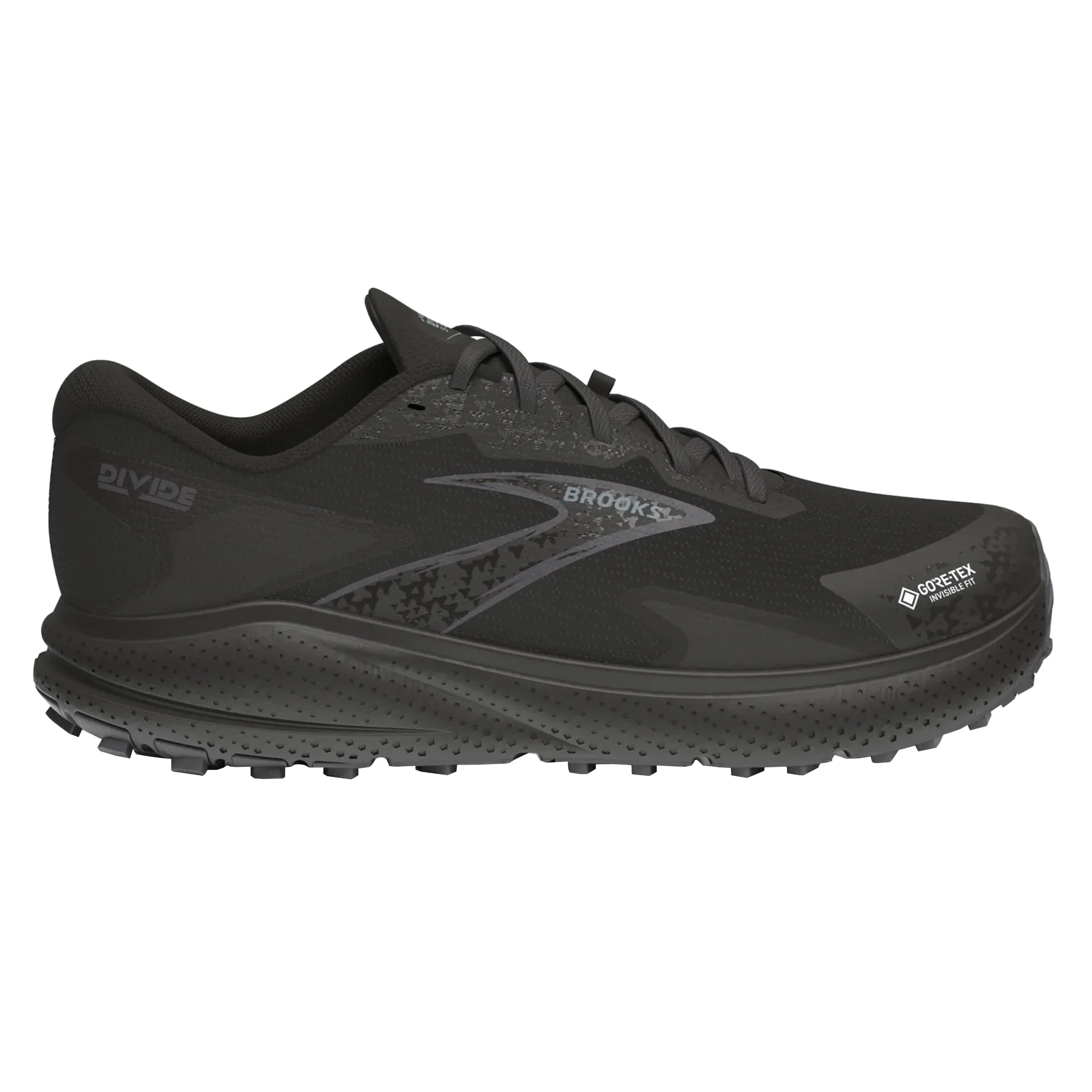 Brooks Womens Divide 5 GTX - Black/Alloy/Primer Grey- Trail - SS25