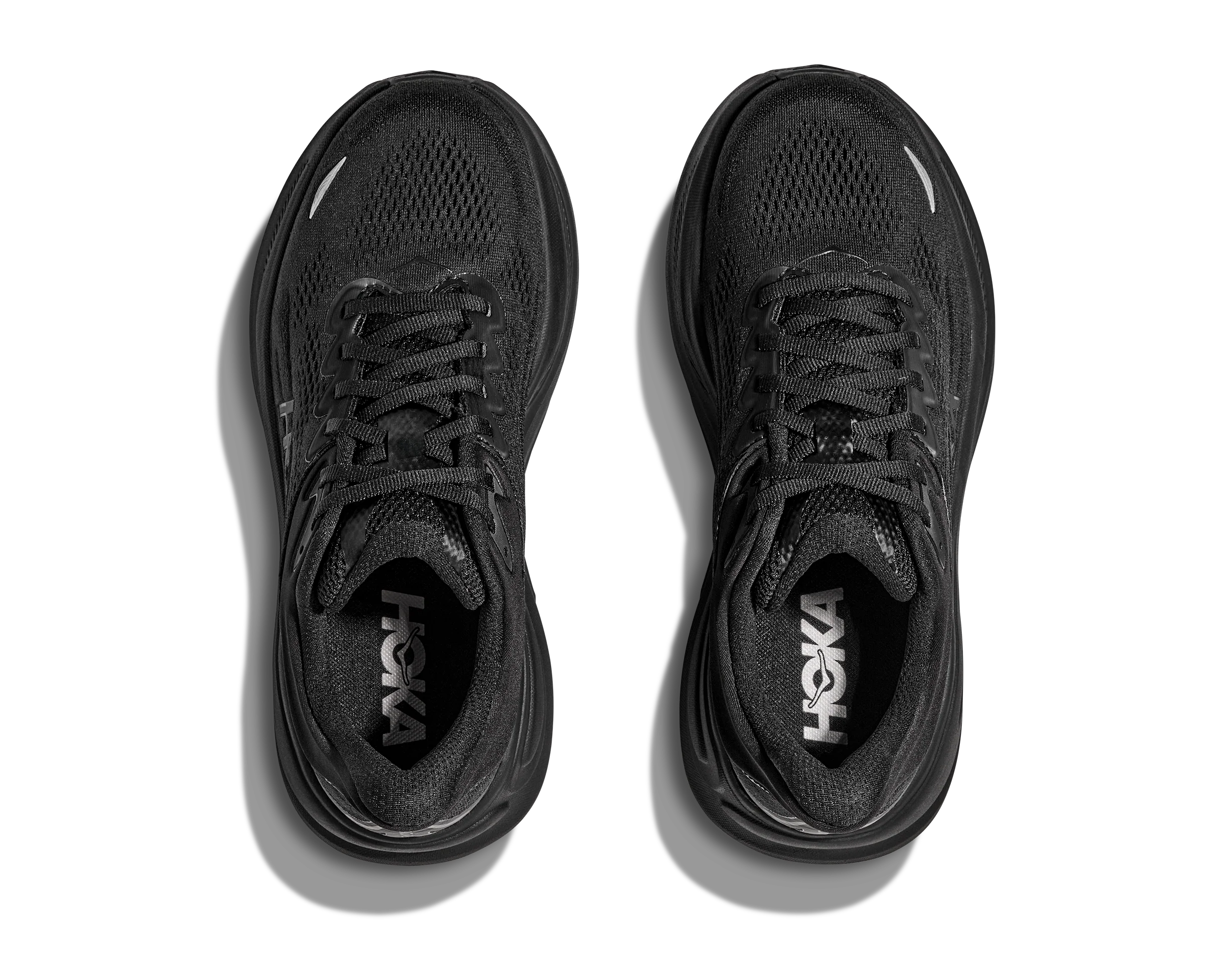 Hoka Mens Bondi 9 Wide - 2E Width - Black/Black - Neutral - AW25 - Image 3