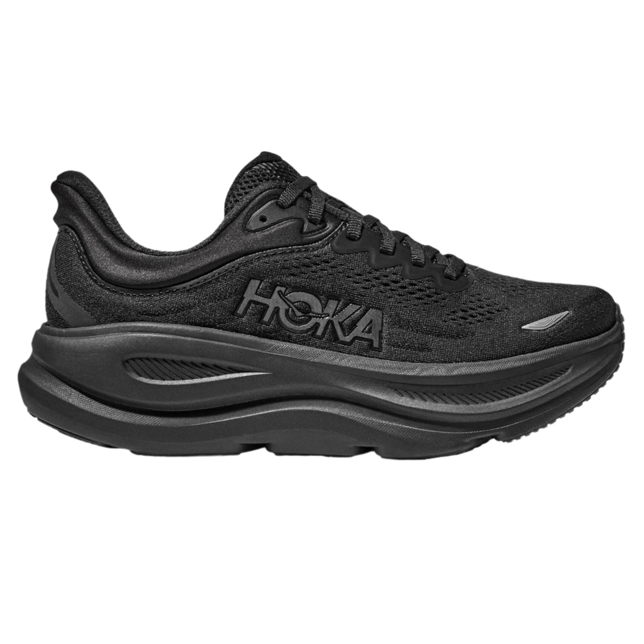 Hoka Womens Bondi 9 Wide - D Width - Black/Black - Neutral - AW25