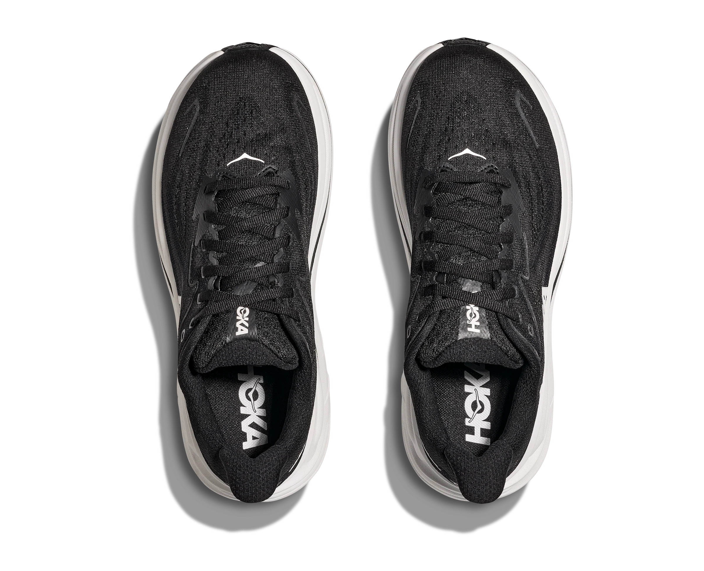 Hoka Womens Clifton 10 Wide - D Width - Black/White - Neutral - SS25 - Image 3
