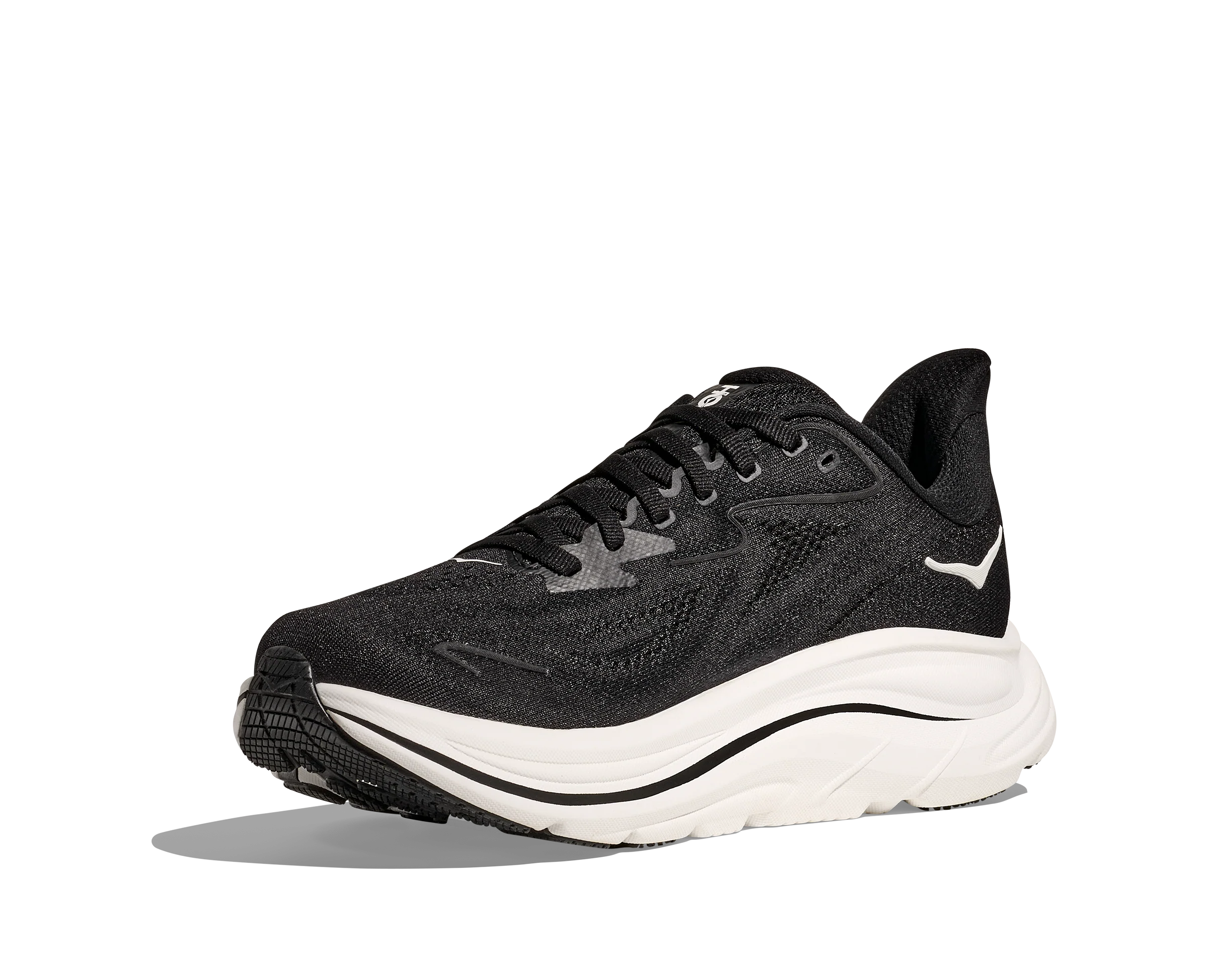Hoka Womens Clifton 10 Wide - D Width - Black/White - Neutral - SS25 - Image 4