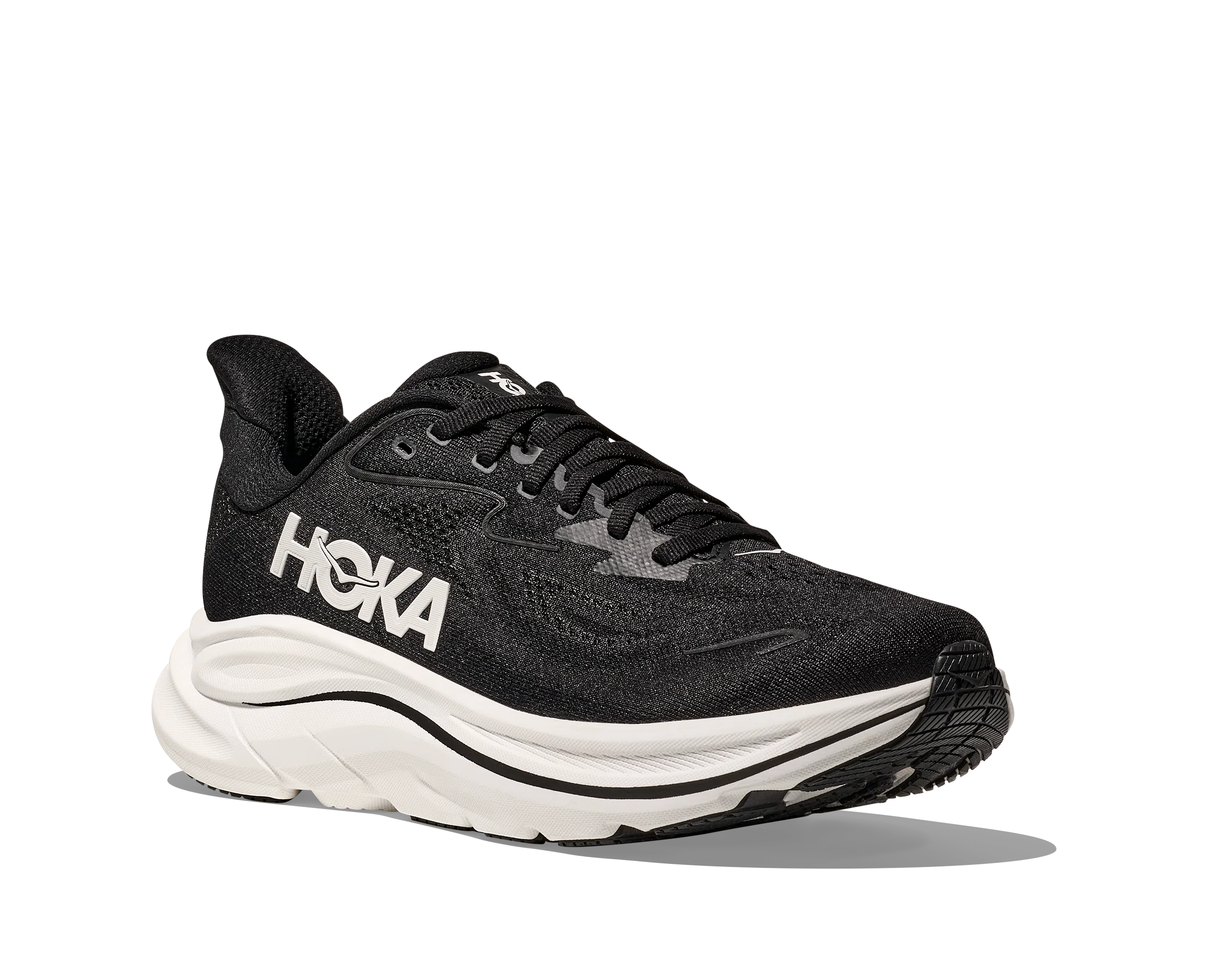 Hoka Womens Clifton 10 Wide - D Width - Black/White - Neutral - SS25 - Image 7