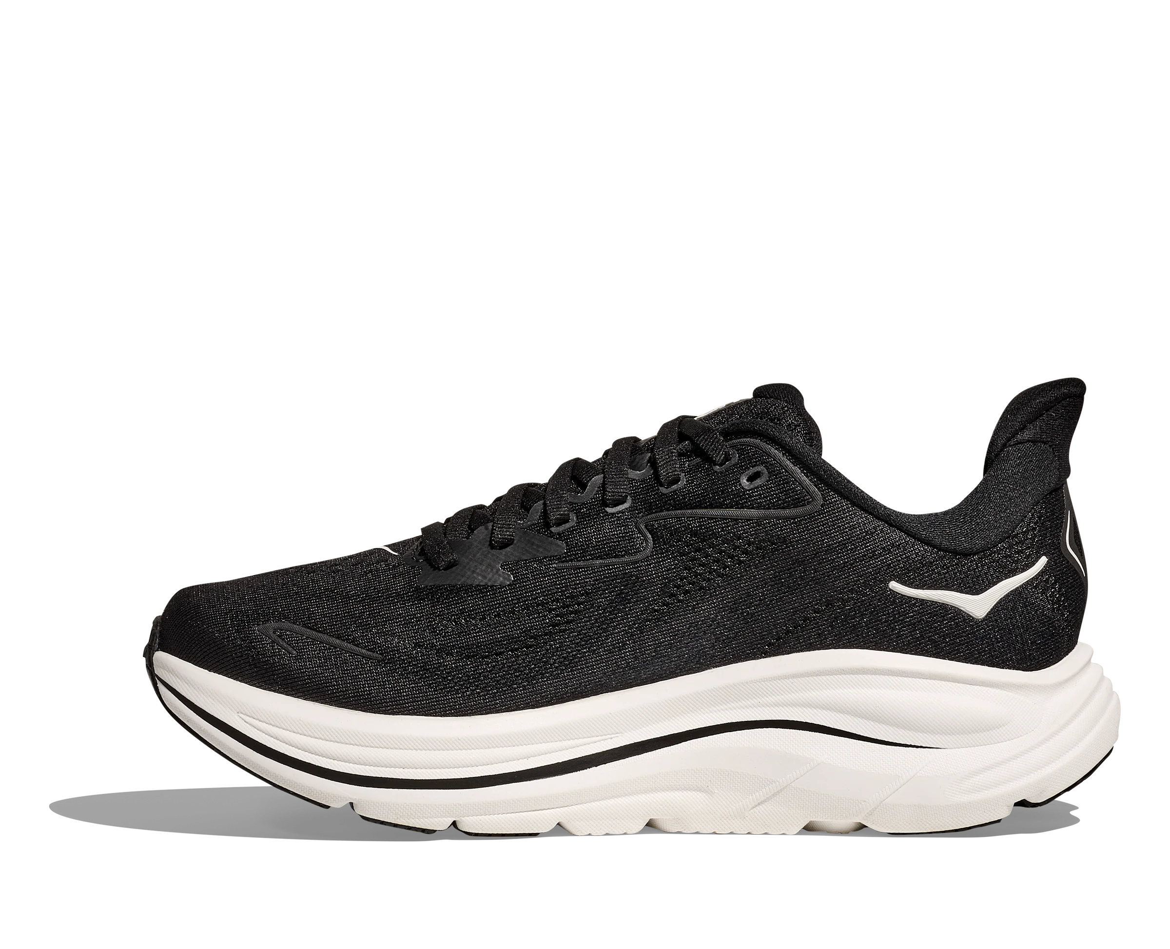 Hoka Womens Clifton 10 Wide - D Width - Black/White - Neutral - SS25 - Image 8