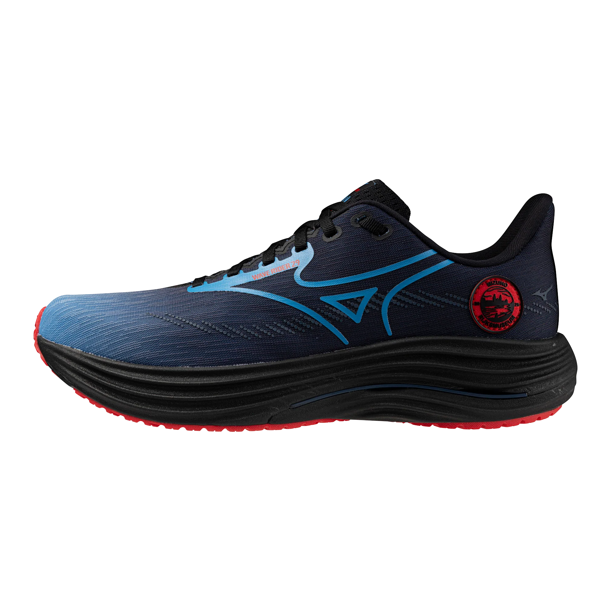 Mizuno Unisex Wave Rider 29 Amsterdam - Black/All Aboard/High Risk Red - Neutral - AW25 - Image 3