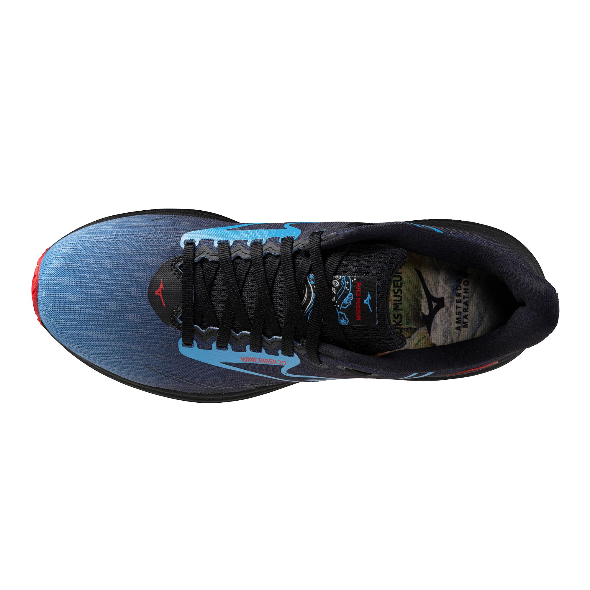 Mizuno Unisex Wave Rider 29 Amsterdam - Black/All Aboard/High Risk Red - Neutral - AW25 - Image 5
