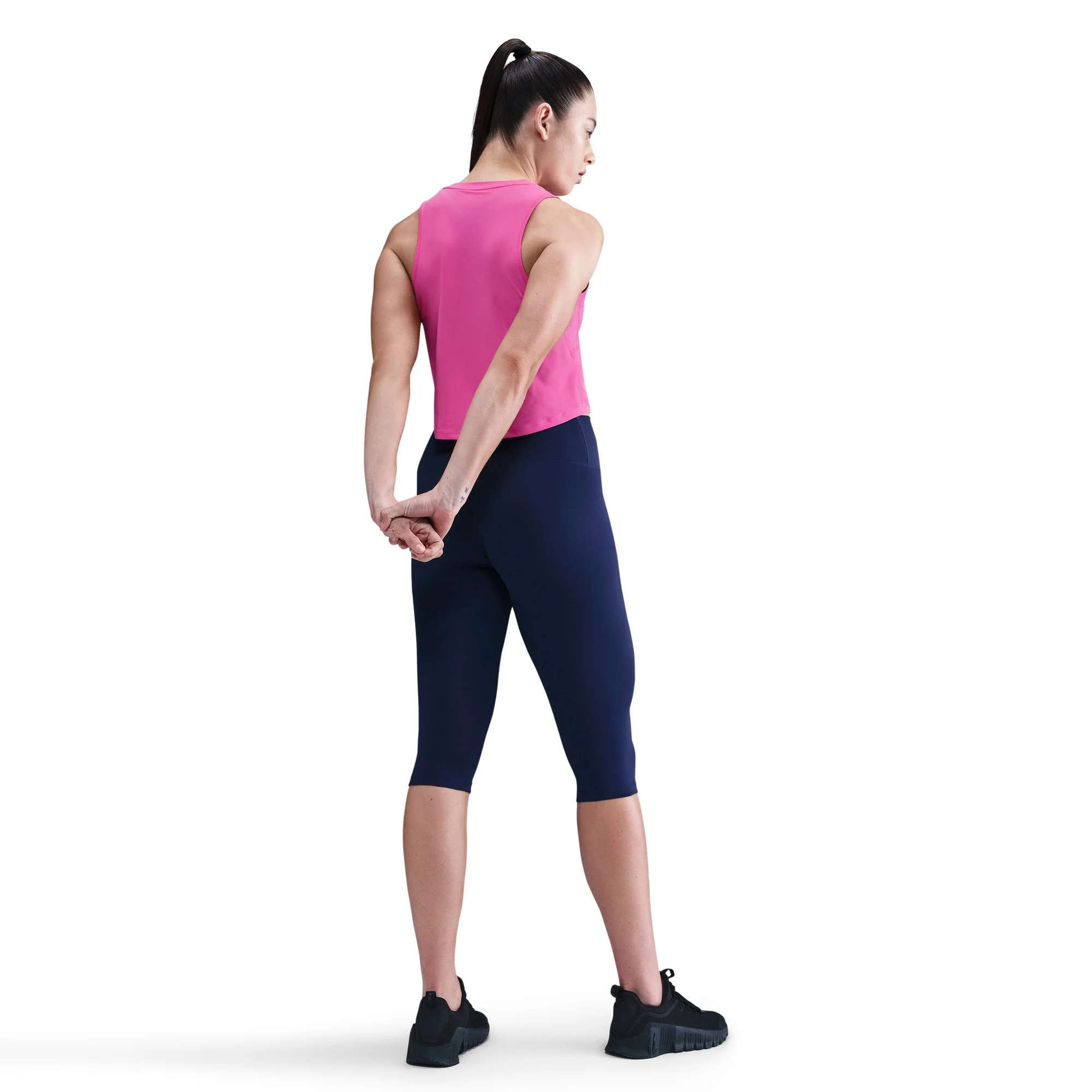 Nike One Classic Womens Dri-FIT Cropped Tank Top - Playful Pink/White - FA25 - Image 4
