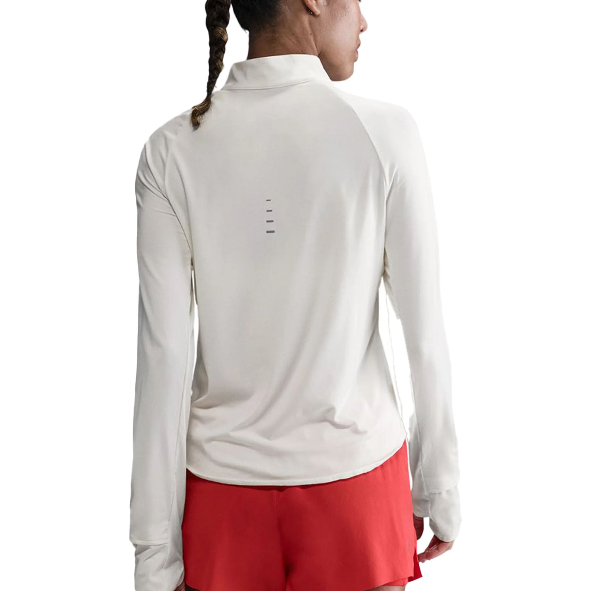 Nike Womens Dri-FIT UV 1/4 Zip L/S Swift Tee - Sail/Reflective Silver - Image 2
