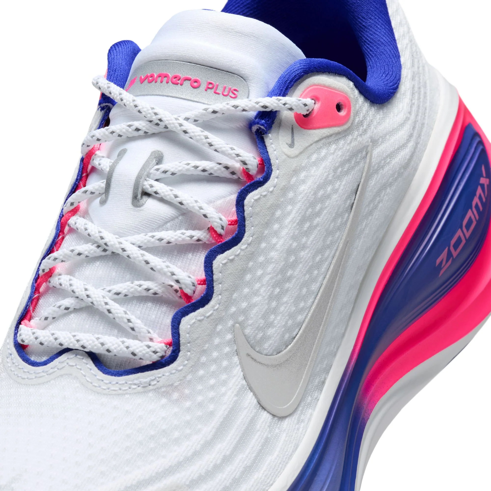 Nike Womens Vomero Plus SE - White/Metallic Silver/Concord/Hyper Pink - Neutral - SU26 - Image 9