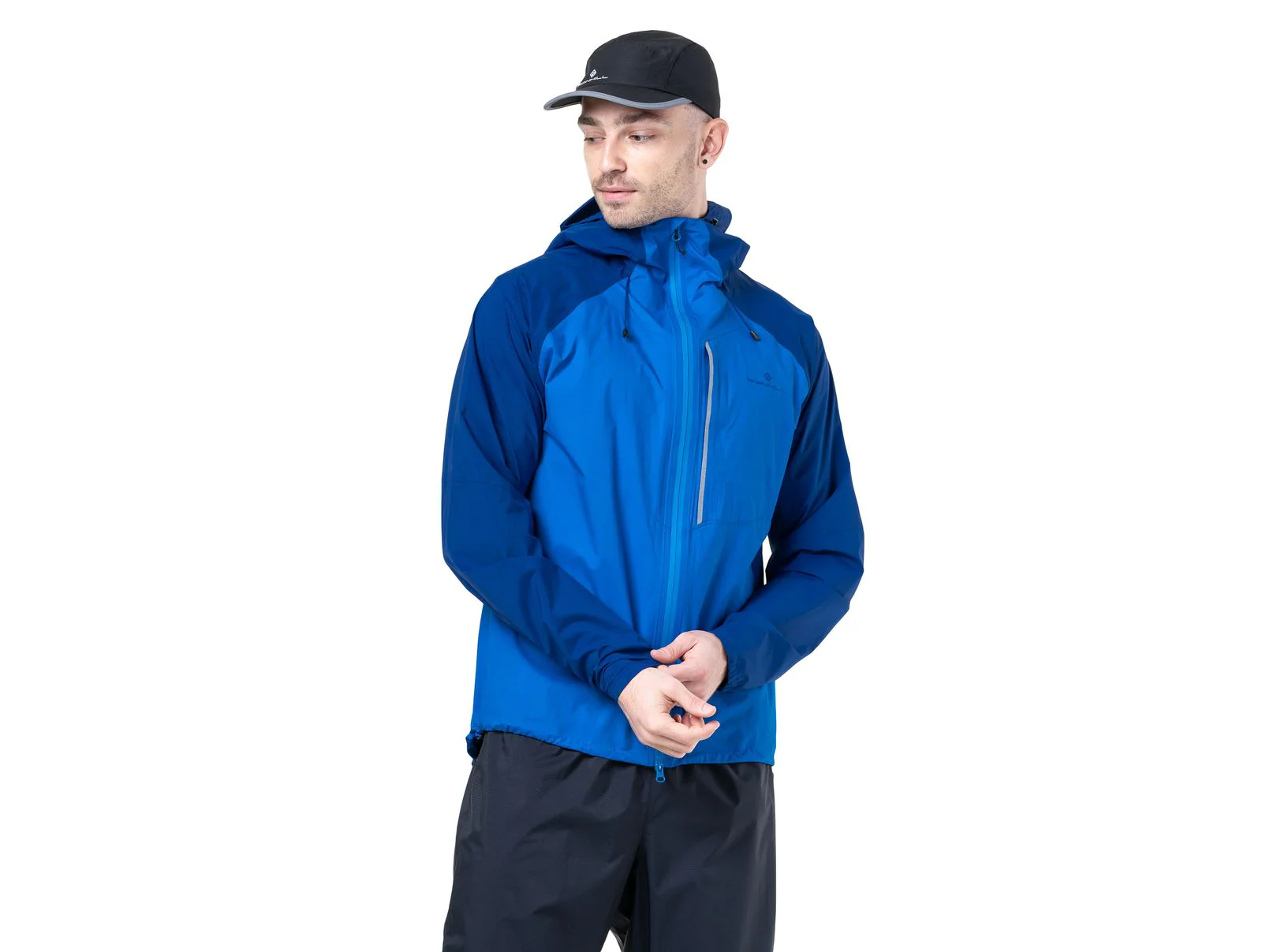 RonHill Mens Tech Storm Jacket Waterproof - Ocean/Electric Blue - Image 3