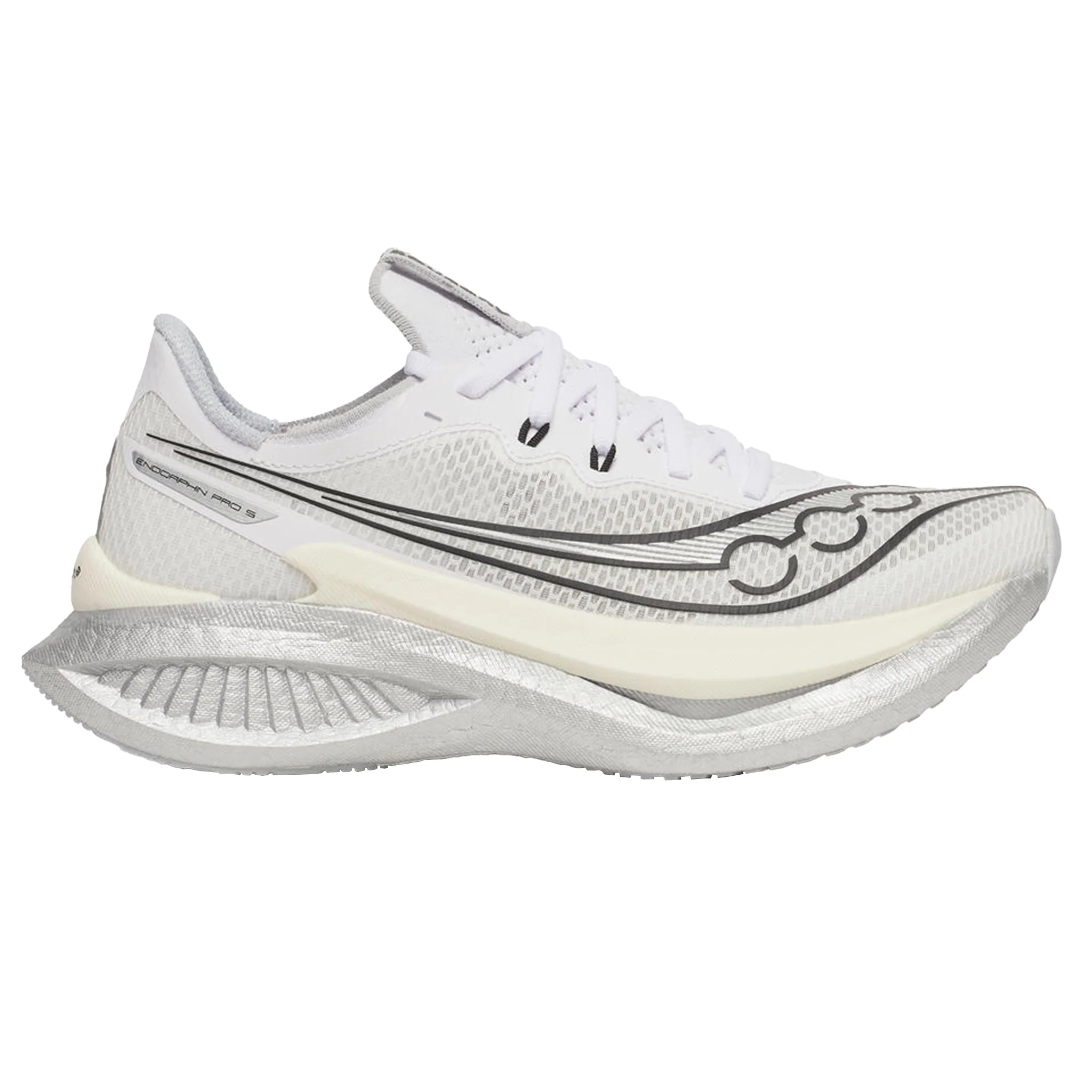 Saucony Womens Endorphin Pro 5 - White/Black - Neutral - SS26 - Image 3