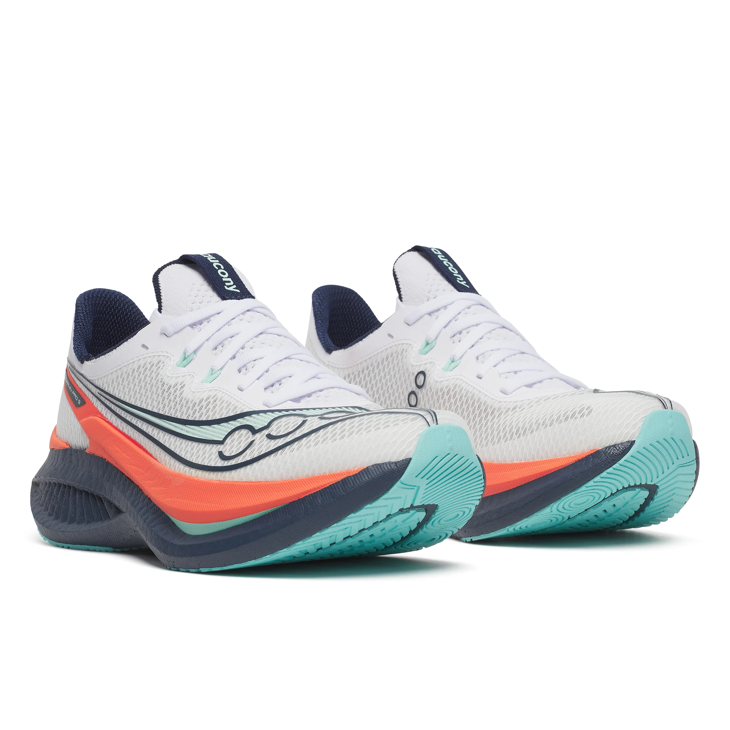 Saucony Womens Endorphin Pro 5 - White/Navy - Neutral - SS26 - Image 5